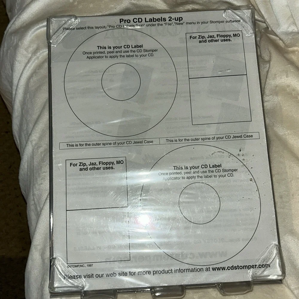 CD Stomper Pro CD Label refills. New in package. 300 count.